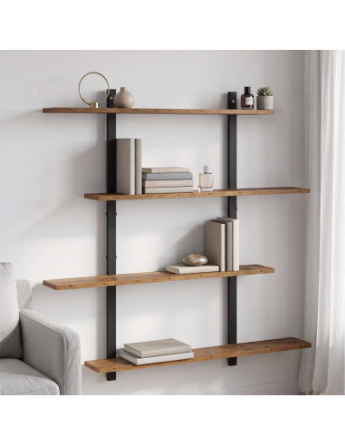 Scaffale da parete Legno antico 100 x 13.5 x 101 cm