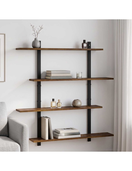 Scaffale da parete Rovere Fumo 100 x 13,5 x 101 cm