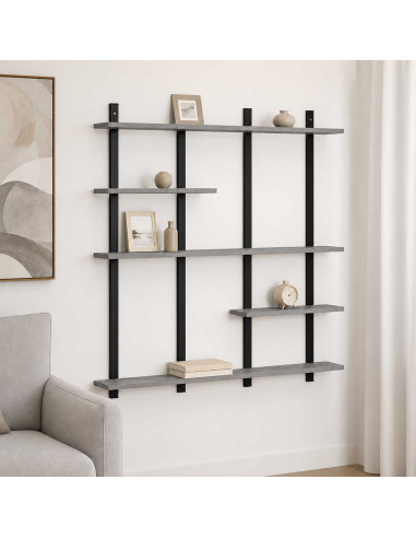 Scaffale da parete Sonoma grigio 102 x 13,5 x 102,5 cm