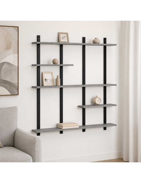 Scaffale da parete Sonoma grigio 102 x 13,5 x 102,5 cm