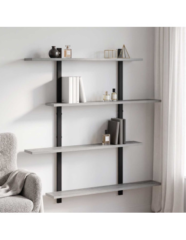 Scaffale da parete Sonoma grigio 100 x 13,5 x 101 cm