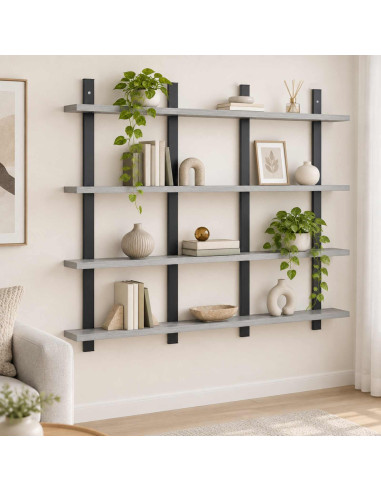 Scaffale da parete Sonoma grigio 102 x 13.5 x 80 cm