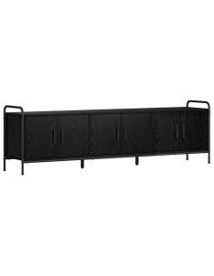 Mobile TV 146 x 33 x 50 cm Rovere Nero Legno ingegnerizzato 2