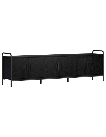 Mobile TV 146 x 33 x 50 cm Rovere Nero Legno ingegnerizzato