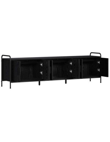 Mobile TV 146 x 33 x 50 cm Rovere Nero Legno ingegnerizzato