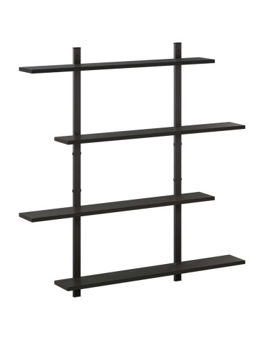 Scaffale da parete Rovere Nero 100 x 13.5 x 101 cm