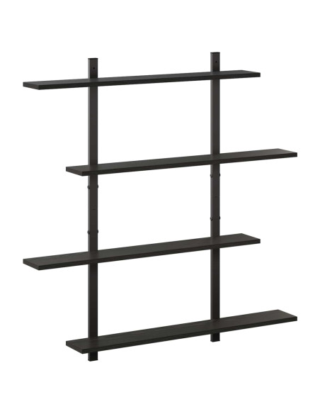 Scaffale da parete Rovere Nero 100 x 13.5 x 101 cm