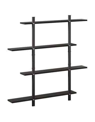 Scaffale da parete Rovere Nero 100 x 13.5 x 101 cm