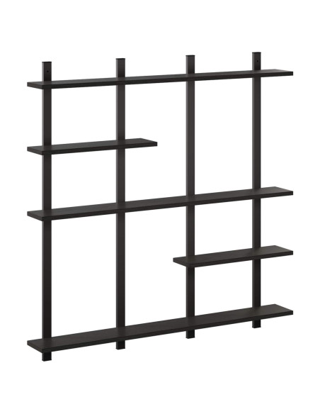 Scaffale da parete Rovere Nero 102 x 13,5 x 102,5 cm