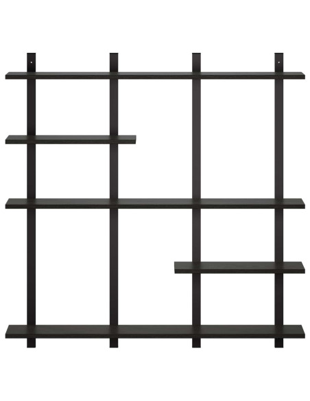 Scaffale da parete Rovere Nero 102 x 13,5 x 102,5 cm