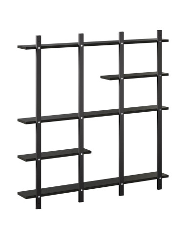 Scaffale da parete Rovere Nero 102 x 13,5 x 102,5 cm