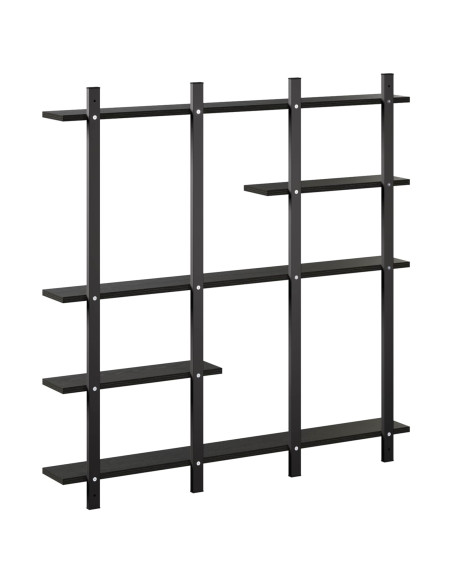 Scaffale da parete Rovere Nero 102 x 13,5 x 102,5 cm