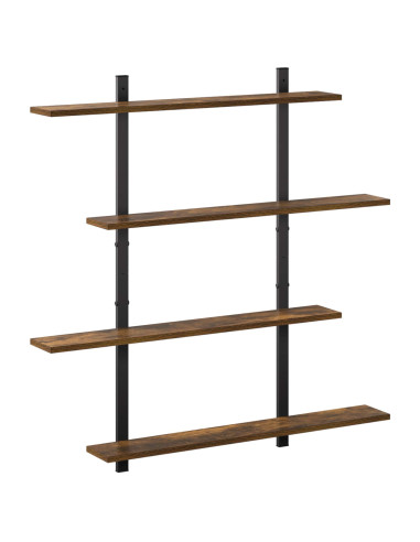 Scaffale da parete Rovere Fumo 100 x 13,5 x 101 cm