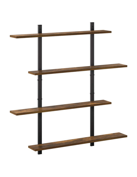 Scaffale da parete Rovere Fumo 100 x 13,5 x 101 cm
