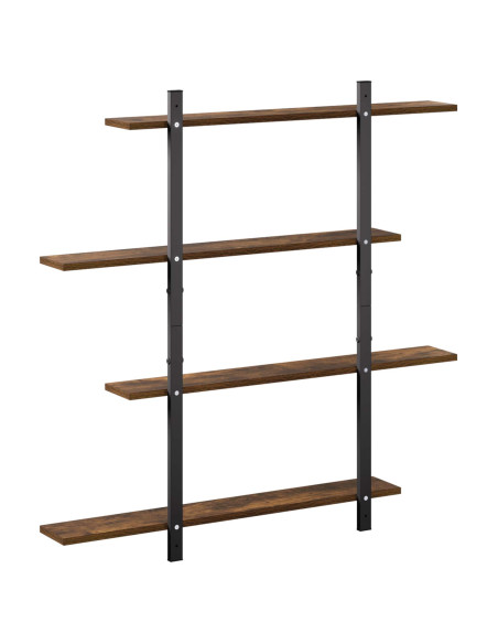 Scaffale da parete Rovere Fumo 100 x 13,5 x 101 cm