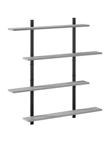 Scaffale da parete Sonoma grigio 100 x 13,5 x 101 cm