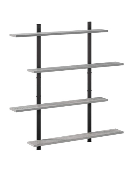 Scaffale da parete Sonoma grigio 100 x 13,5 x 101 cm