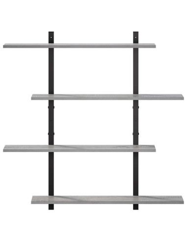 Scaffale da parete Sonoma grigio 100 x 13,5 x 101 cm