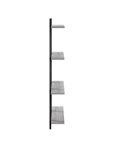 Scaffale da parete Sonoma grigio 100 x 13,5 x 101 cm