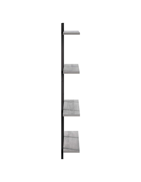 Scaffale da parete Sonoma grigio 100 x 13,5 x 101 cm