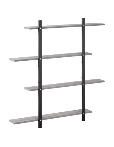Scaffale da parete Sonoma grigio 100 x 13,5 x 101 cm
