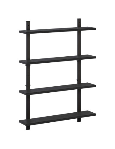 Scaffale da parete Rovere Nero 60.5 x 13.5 x 80.5 cm