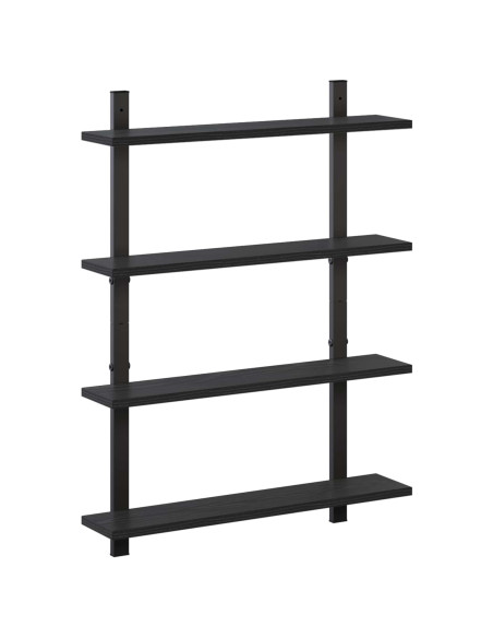Scaffale da parete Rovere Nero 60.5 x 13.5 x 80.5 cm