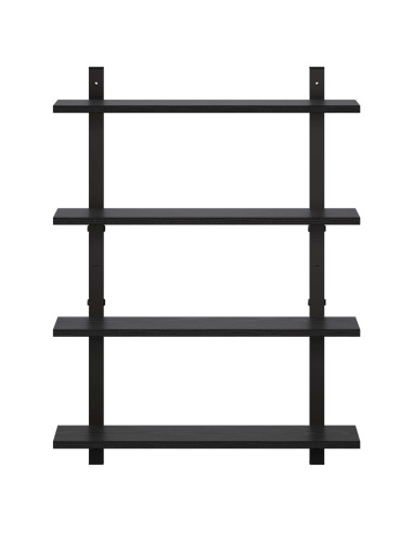 Scaffale da parete Rovere Nero 60.5 x 13.5 x 80.5 cm