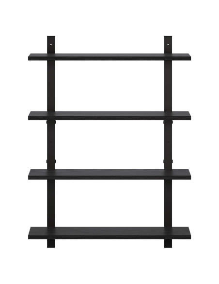 Scaffale da parete Rovere Nero 60.5 x 13.5 x 80.5 cm