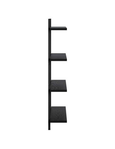 Scaffale da parete Rovere Nero 60.5 x 13.5 x 80.5 cm