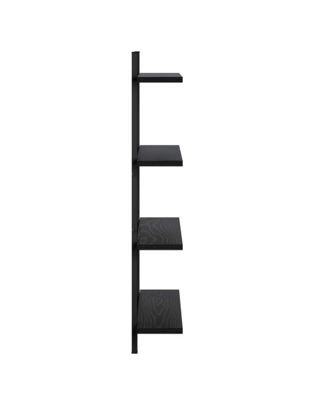 Scaffale da parete Rovere Nero 60.5 x 13.5 x 80.5 cm