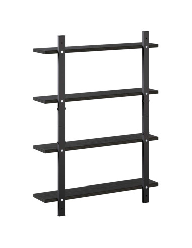 Scaffale da parete Rovere Nero 60.5 x 13.5 x 80.5 cm