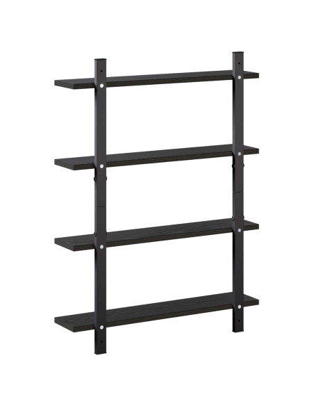 Scaffale da parete Rovere Nero 60.5 x 13.5 x 80.5 cm