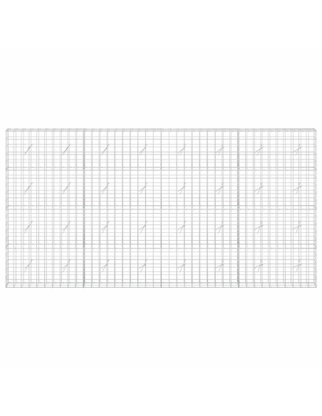 Gabione con filo da 5 mm e rete 10x10 cm 400x20x200 cm