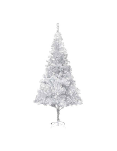 Albero di Natale Preilluminato con Palline Argento 180 cm PET