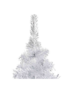 Albero di Natale Preilluminato con Palline Argento 180 cm PET 2