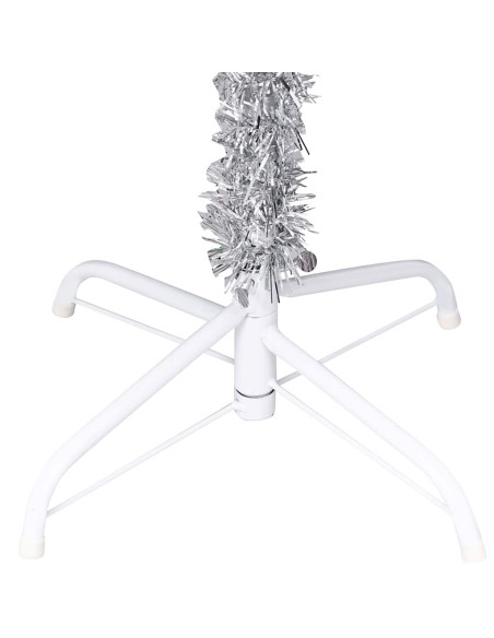 Albero di Natale Preilluminato con Palline Argento 180 cm PET
