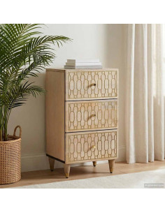 Credenza 40x33x75 cm in Legno Massello di Mango