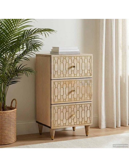 Credenza 40x33x75 cm in Legno Massello di Mango