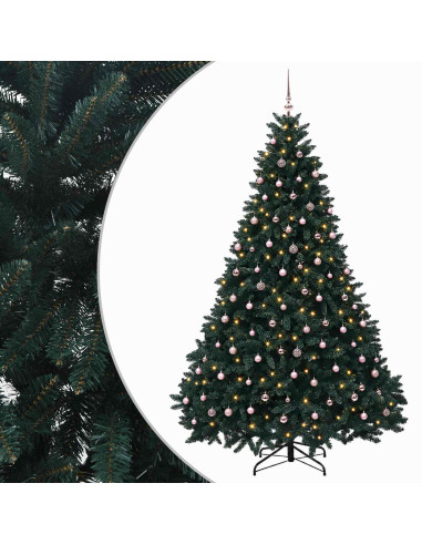 Albero di Natale artificiale verde scuro con palline 300 cm