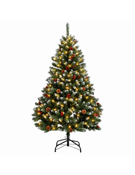 Albero di Natale Artificiale con Rami Pieghevoli 120 cm 150 LED