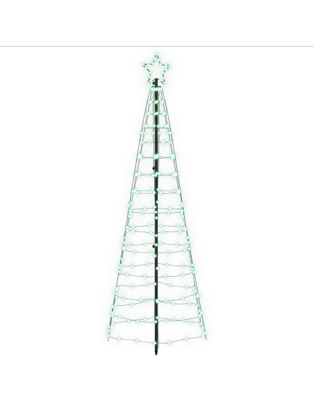 Albero di Natale LED 180 cm 168 LED Multicolore Acciaio Nero