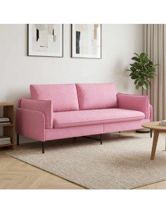 Divano 3-Persone Rosa 222 x 81 x 89 cm Tessuto