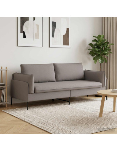 Divano 3-Persone Tortora 222 x 81 x 89 cm Tessuto