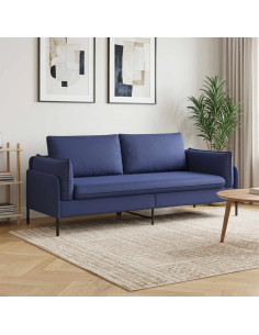 Divano 3-Persone Blu Polizia 222 x 81 x 89 cm Velluto
