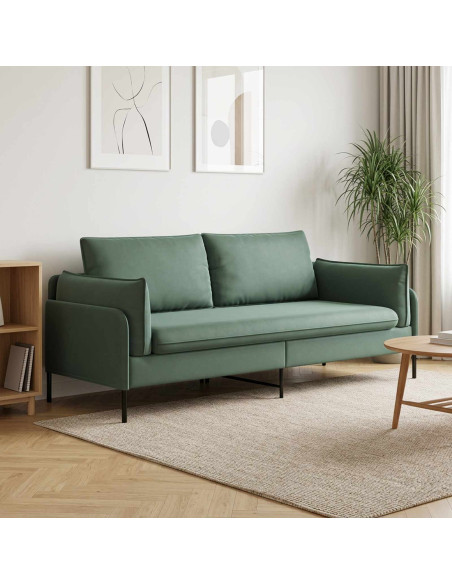 Divano 3-Persone 3 posto Verde Mare 222 x 81 x 89 cm Velluto
