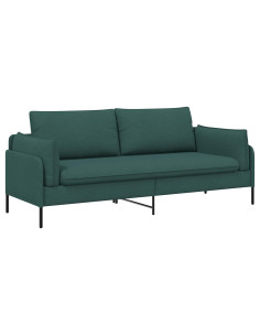 Divano 3-Persone Verde Scuro 222 x 81 x 89 cm Tessuto 2