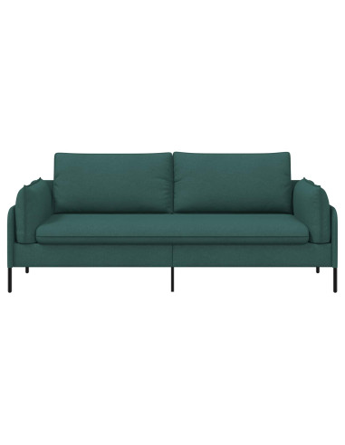 Divano 3-Persone Verde Scuro 222 x 81 x 89 cm Tessuto
