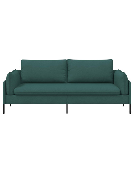 Divano 3-Persone Verde Scuro 222 x 81 x 89 cm Tessuto