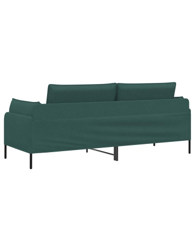 Divano 3-Persone Verde Scuro 222 x 81 x 89 cm Tessuto
